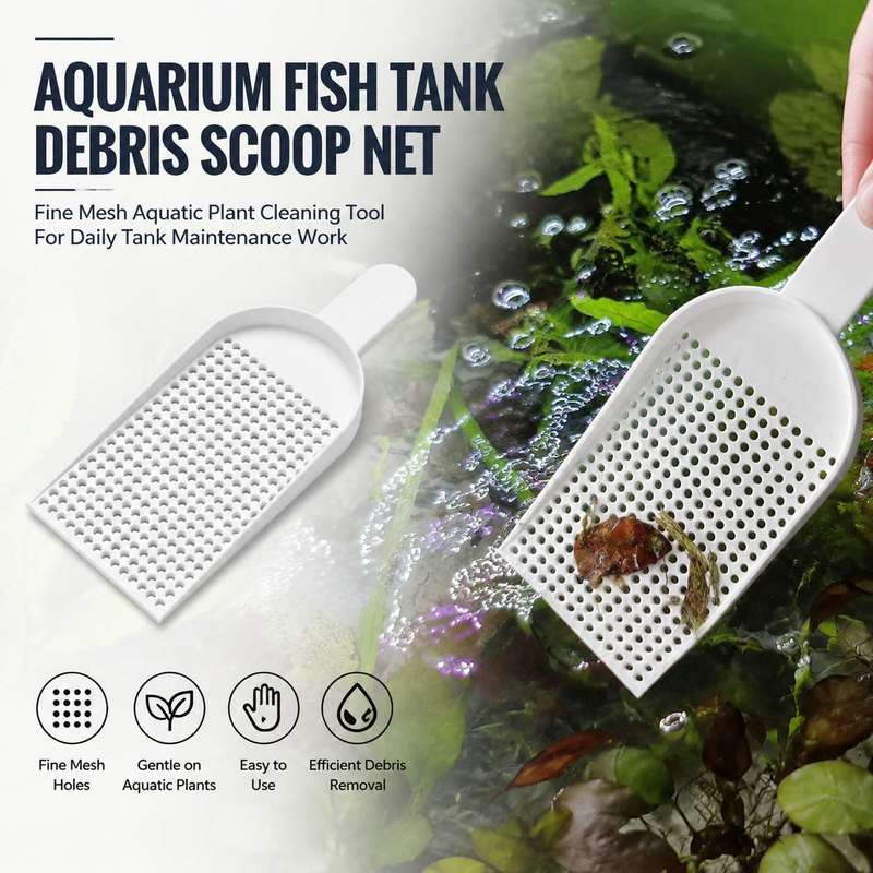 Planted Aquarium Tools - Aquarium-Fischbecken-Schmutzschaufelnetz mit feinem Maschenwerk, Reinigungswerkzeug für