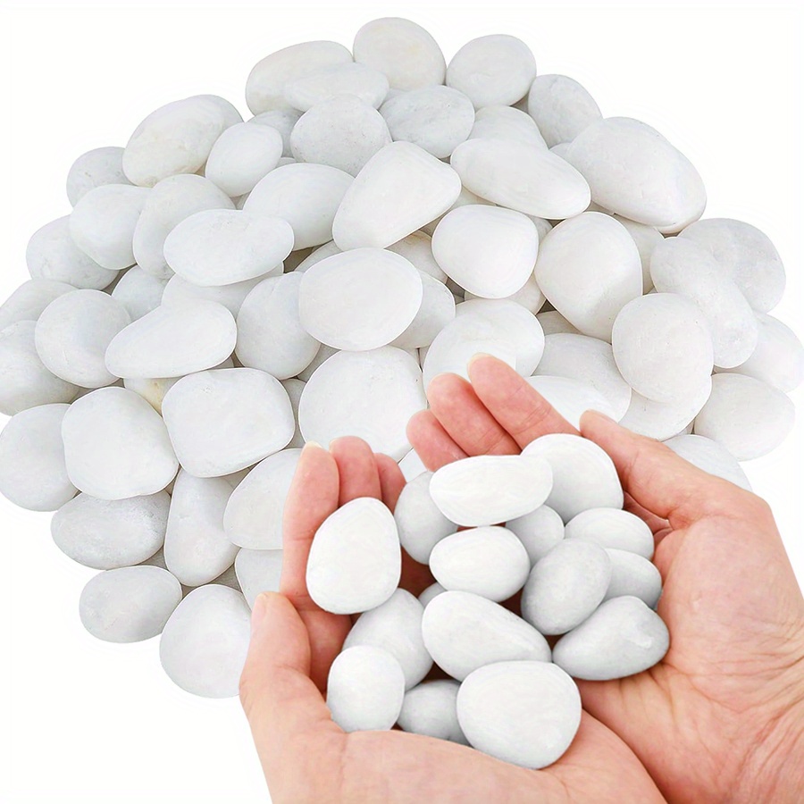 Aquarium Planting - 200/400g weiße hochglanzpolierte natürliche Kieselsteine 2-3cm